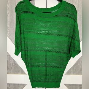 Express Loose Knit Short Sleeve Sweater Kelly Green Small